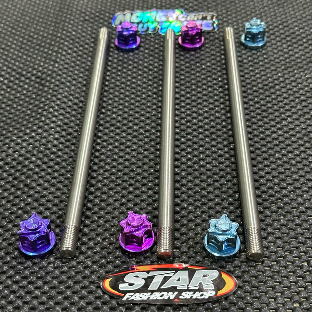 As + mur Titanium Set Roda depan Nmax , Aerox . as 1pcs mur tutup 2 pcs