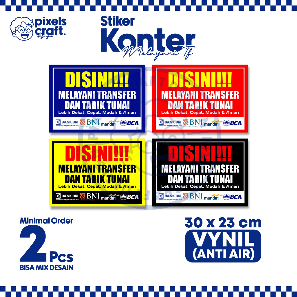 

STIKER ETALASE KONTER TRANSFER BANK - STIKER KONTER CUSTOM TRANSFER BANK - STIKER BANK ANTI AIR
