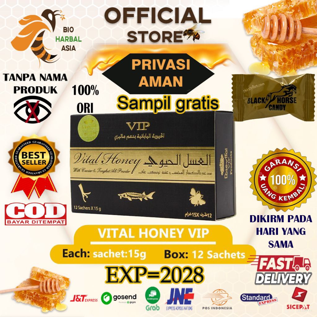 

Vital Honey Vip Original asli satu box 12 sachet