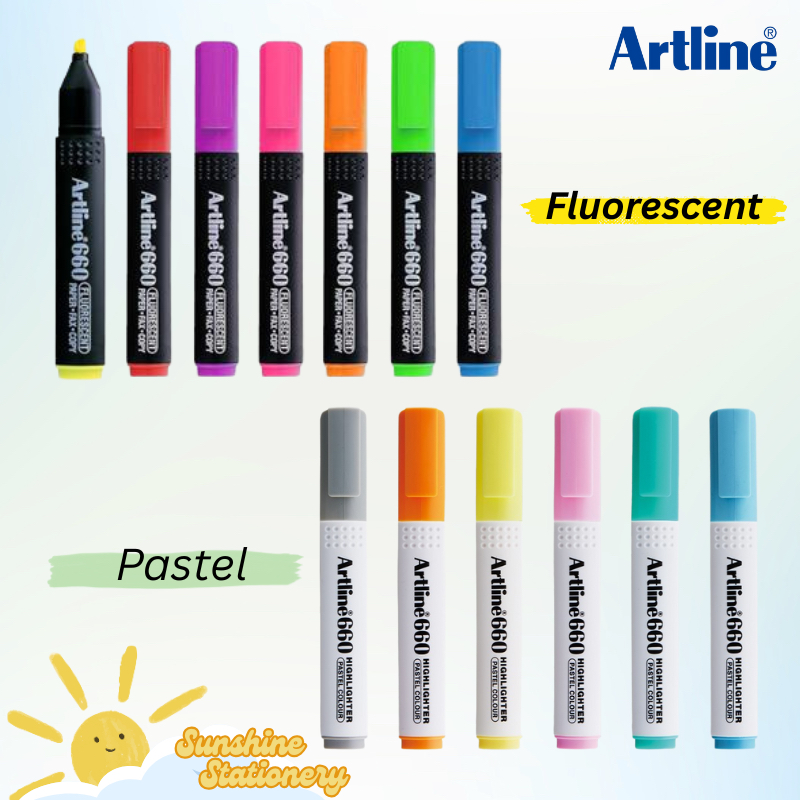 

[PCS] ARTLINE Highlighter Fluorescent & Pastel EK-660 Textmarker