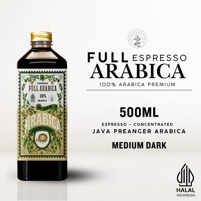

Kopi Konsentrat Full Arabika Espresso Cair 500 ML | Konsentrat Kopi Espresso | Es kopi susu | americano | Medium Dark Roast - Sutoyo coffee