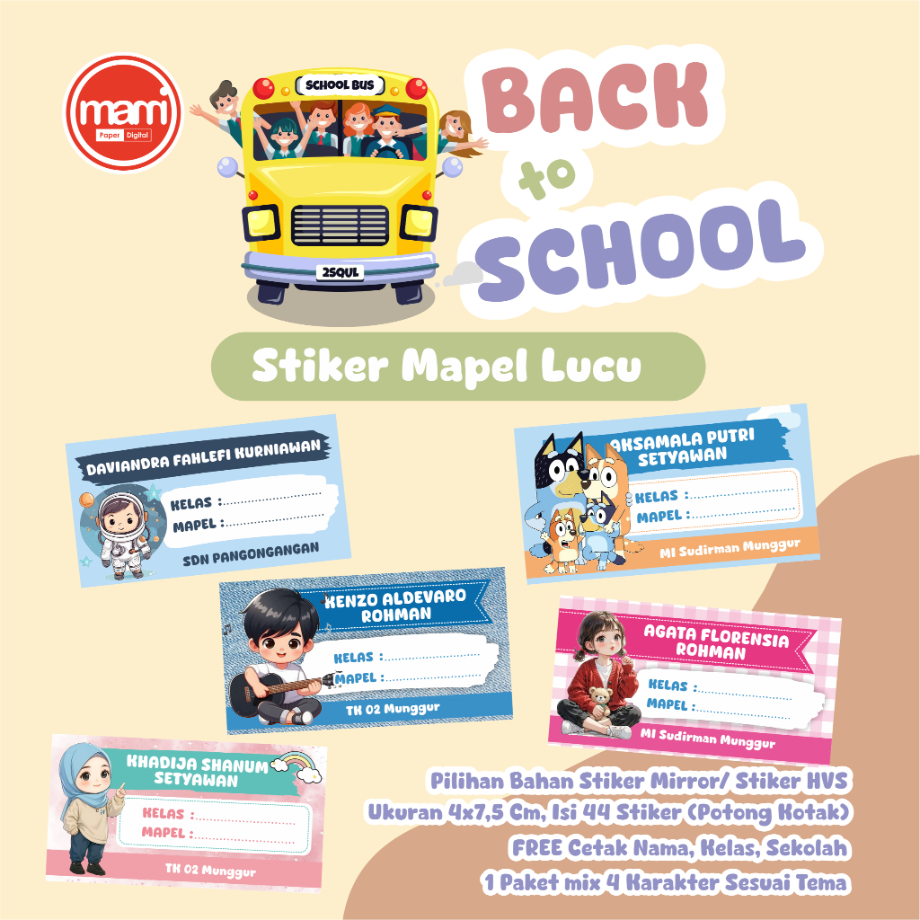 

STIKER MATA PELAJARAN KOTAK / STIKER MAPEL LUCU