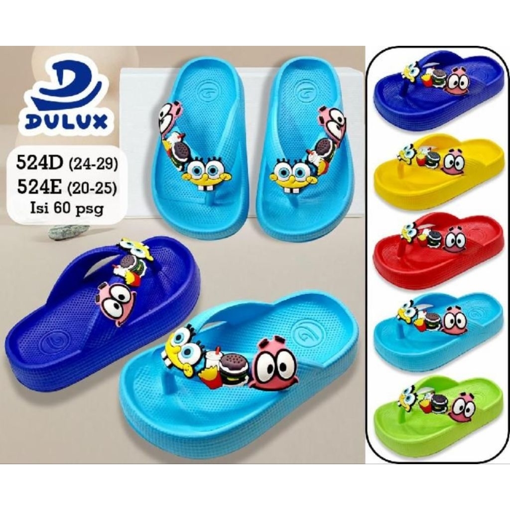 [GROSIR] Sandal Anak Dulux 524 Jepit Karakter – Ukuran 20–29