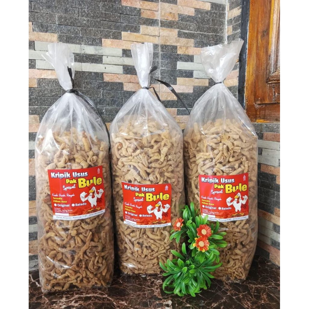

Keripik Usus Ayam Original Pak Bule| Kemasan 1 ball atau 2 kg | Camilan atau Snack Gurih