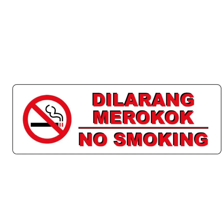 

STIKER DILARANG MEROKOK PUTIH 5x15 cm NO SMOKING VAPE RAMBU PERINGATAN BAHAYA WLBEE