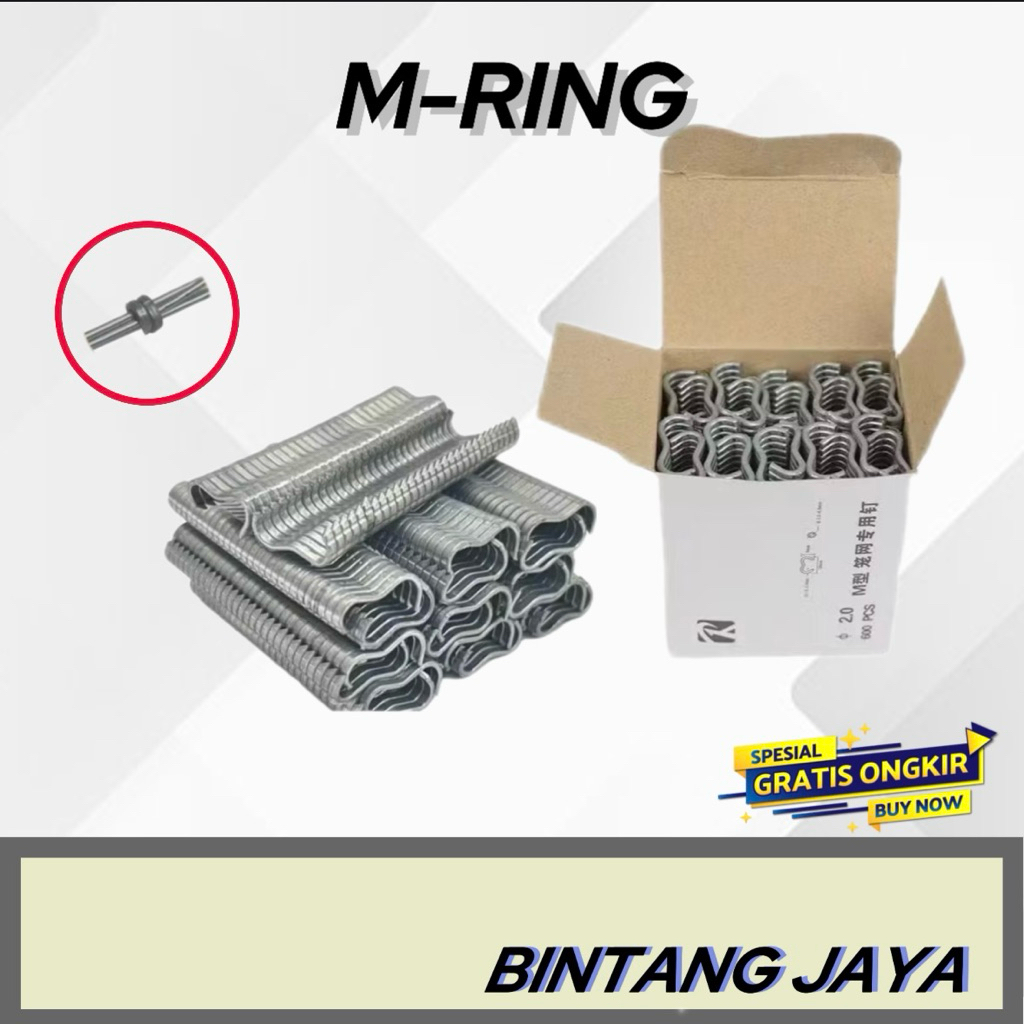 M ring isi staples pengikat kandang M-ring tali pengikat kandang