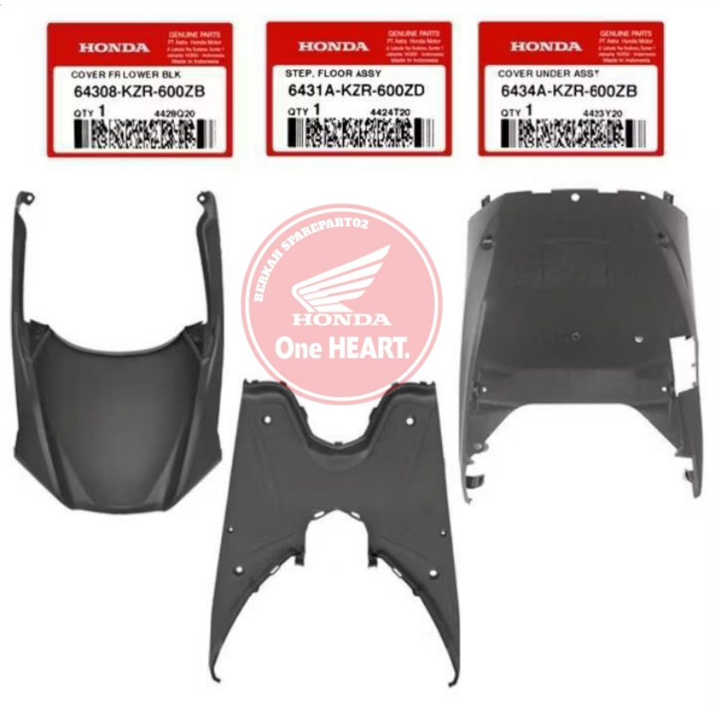 64308-KZR-600ZB 6431A-KZR-600ZD 6434A-KZR-600ZB Cover dek atas dek bawah dek paru Vario techno 125 f