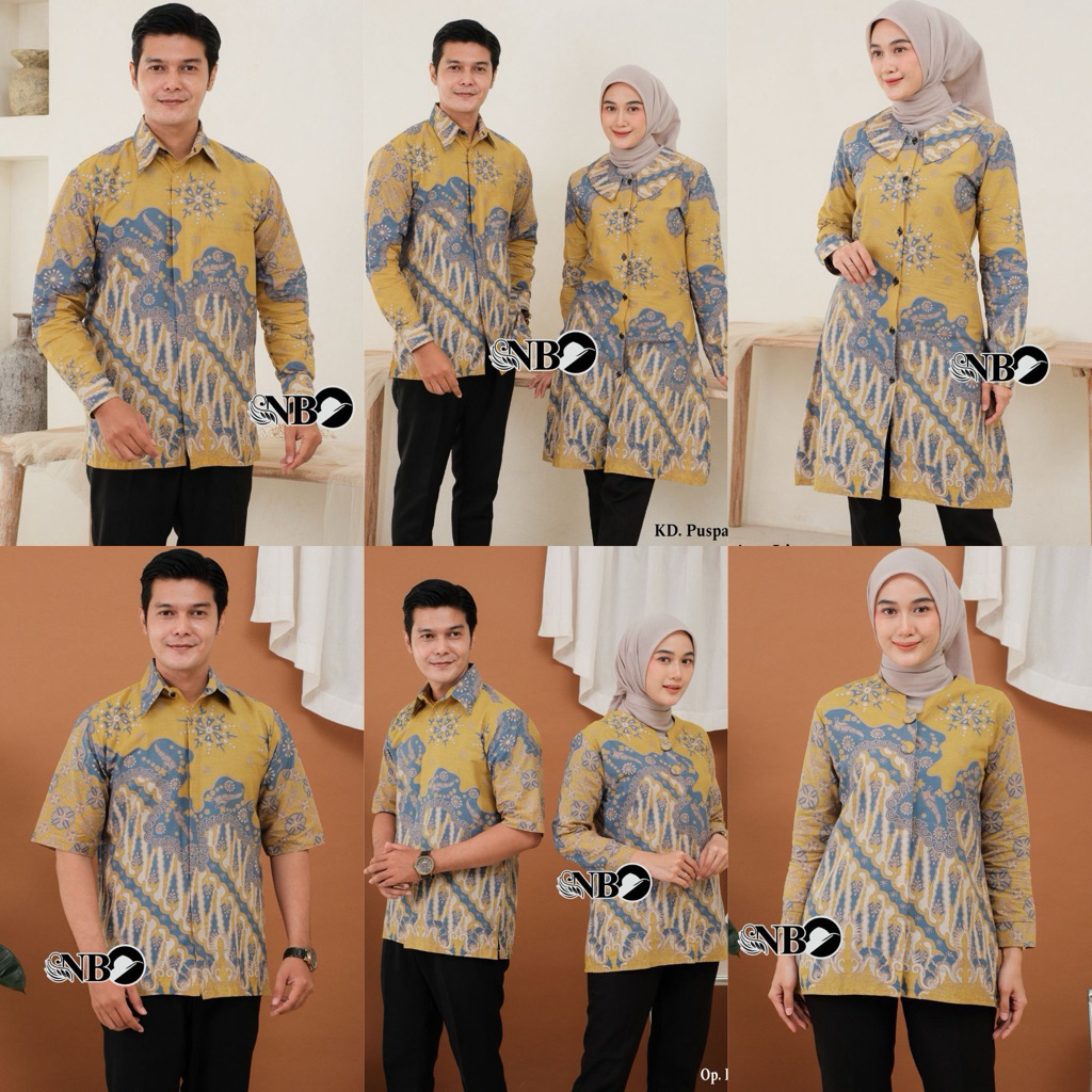 (NusaBatik) Batik Tunik Couple Modern Set Pakaian Couple Kemeja Batik Pria Premium Baju Batik Couple