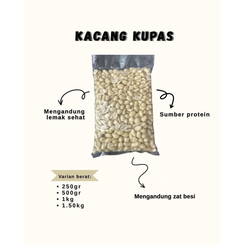 

Kacang Tanah Kupas Ukuran 41/51 Kualitas Super