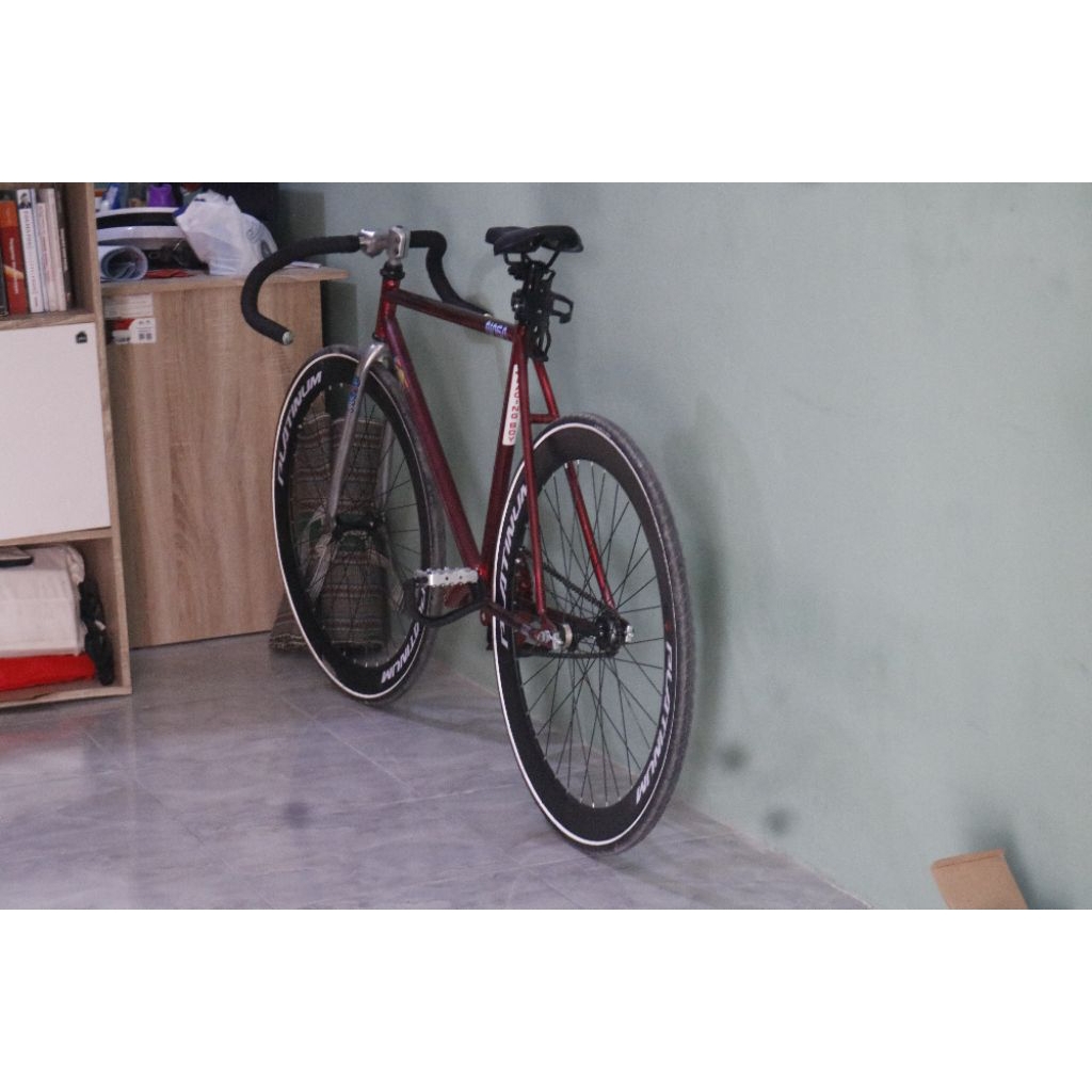 sepeda fixie doltrap merah glossy