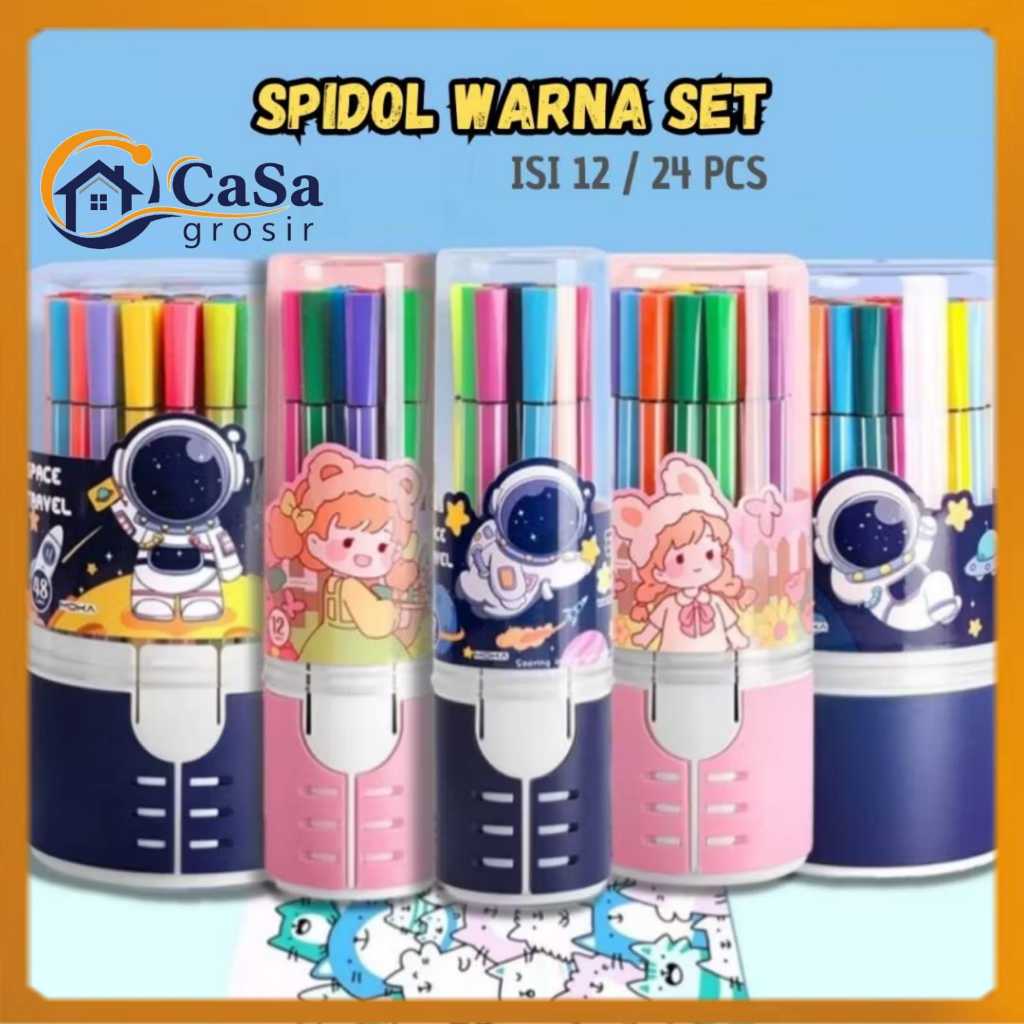 

Spidol Set Warna Warni Hexagonal Watercolour Marker Pen Isi 12 PCS / 24 PCS Best Seller