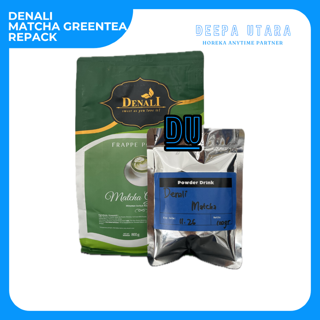 

Denali Powder Repack bubuk minuman rasa - Dark Cocoa, Matcha greentea