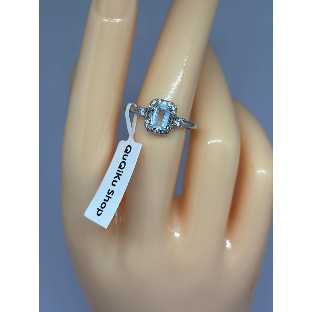 cincin aquamarine kotak