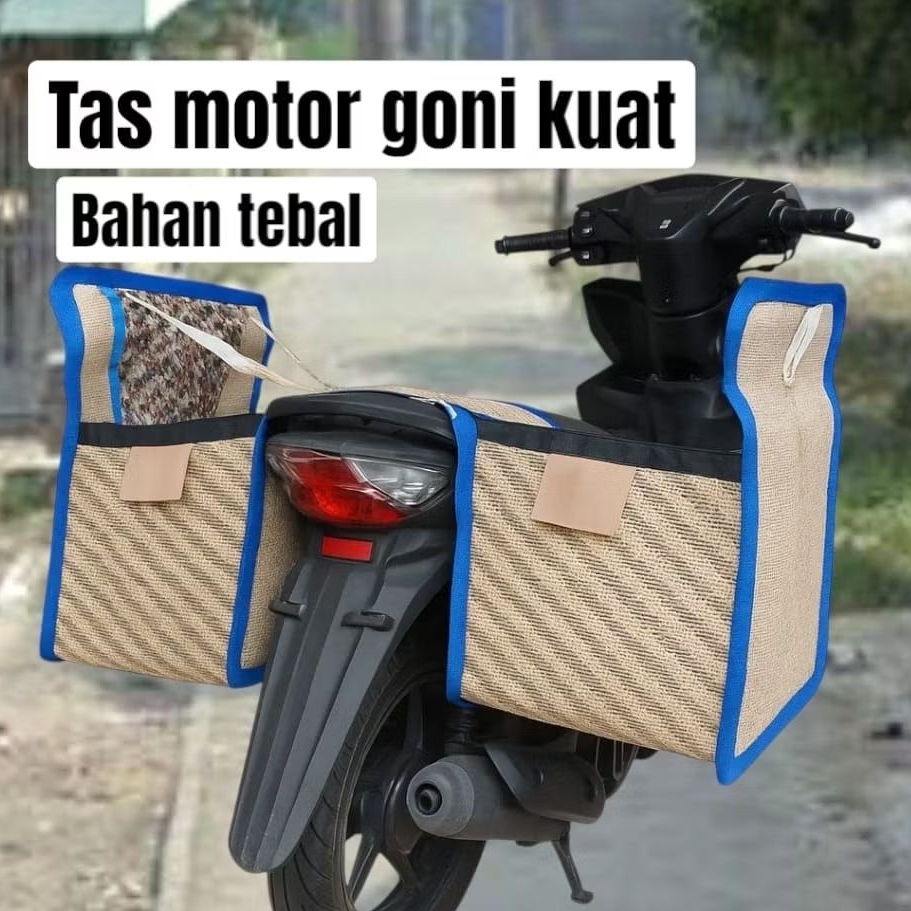 motor bahan goni Tas Motor Bahan Goni Tebal Sedang untuk Belanja dan Mudik goni tebal sedang tas obr