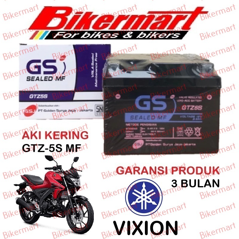 Aki Motor Yamaha Vixion GTZ5S Accu Kering MF