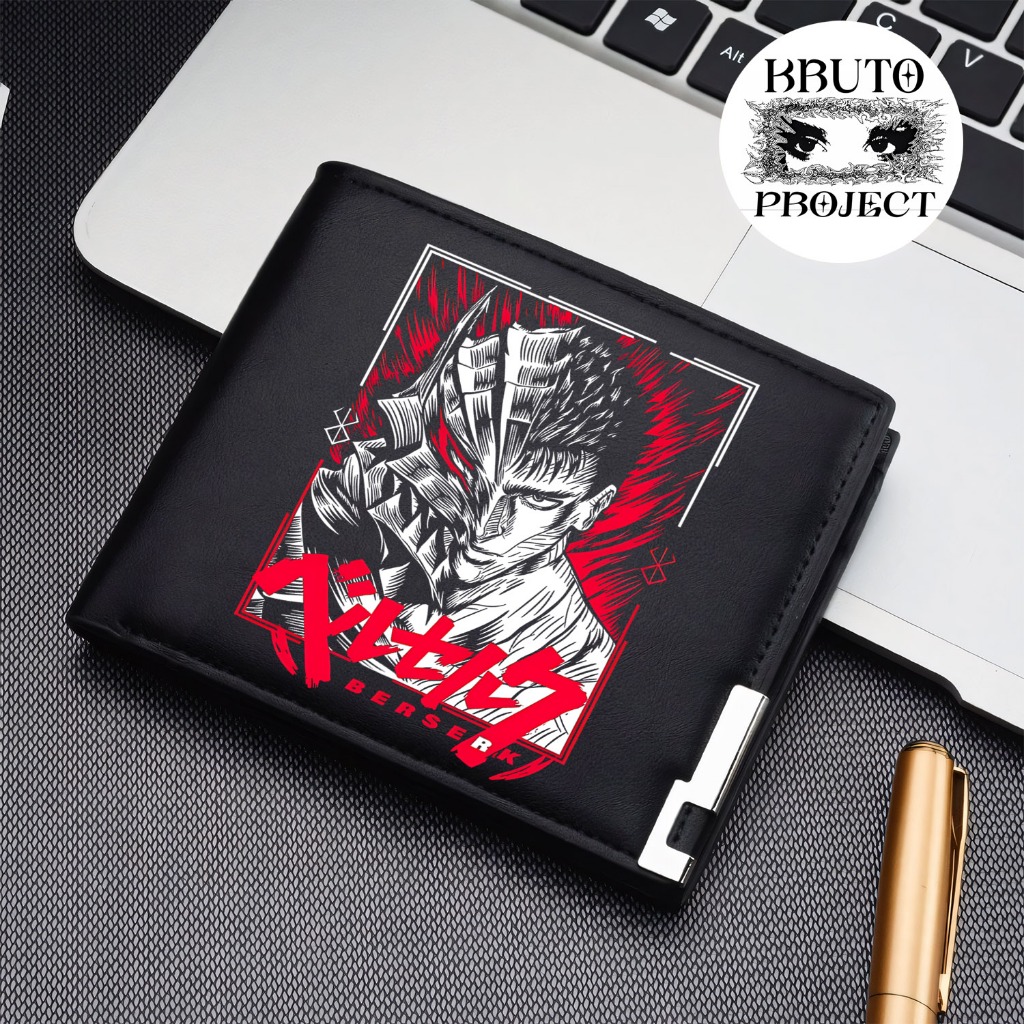 Dompet Anime Dompet wallet import Leather Pu Dompet Lipat Pria Motif Anime Berserk