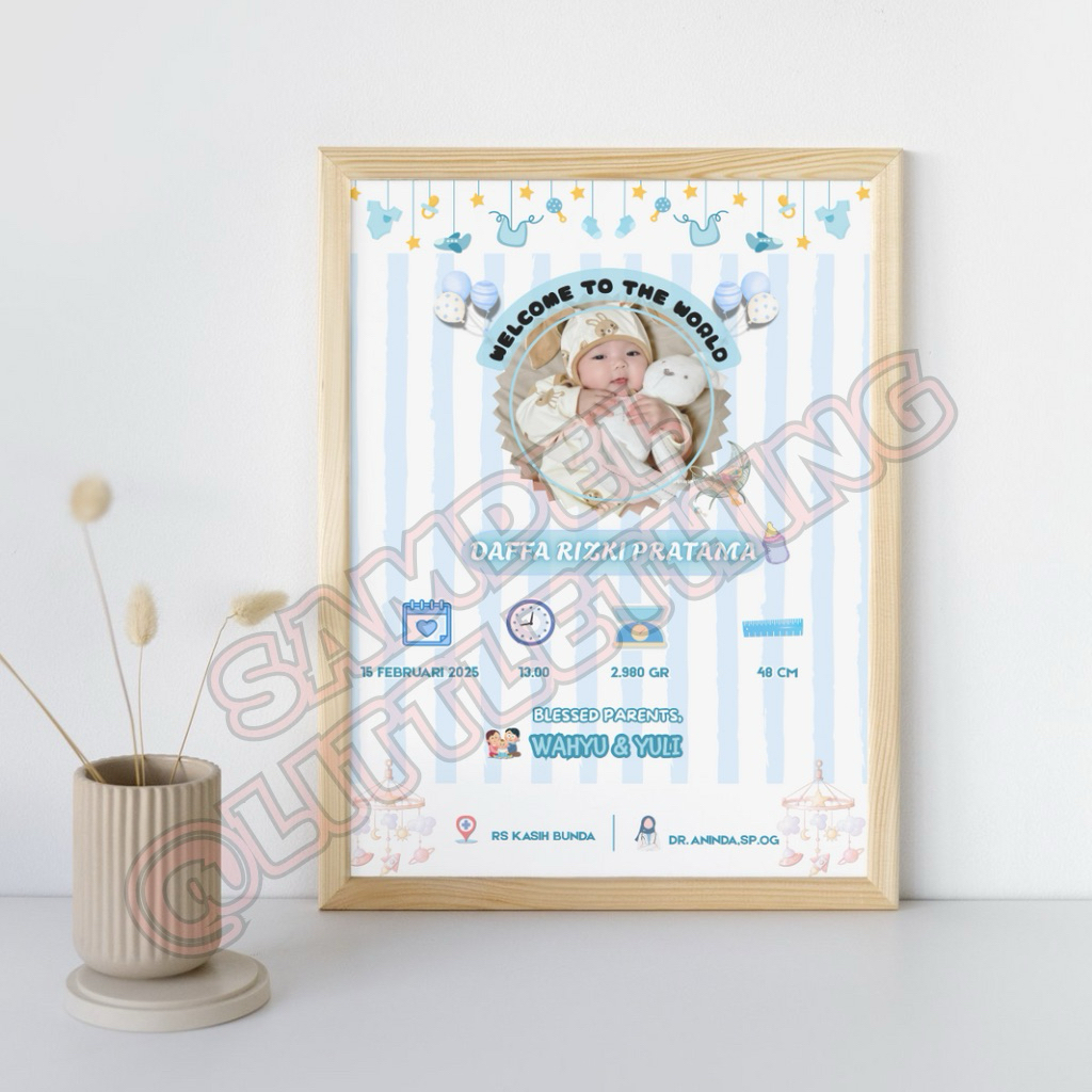 KADO BINGKAI FOTO BIODATA BAYI BIODATA BABY KADO BAYI