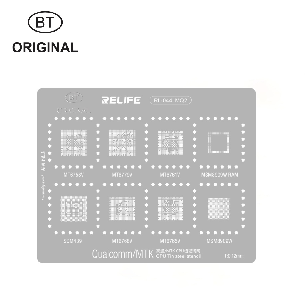 STENCIL PLAT CETAKAN IC BGA REBALLING RELIFE RL-044 MQ2 MT6758V / MT6779V / MT6761V / MSM8909W RAM /