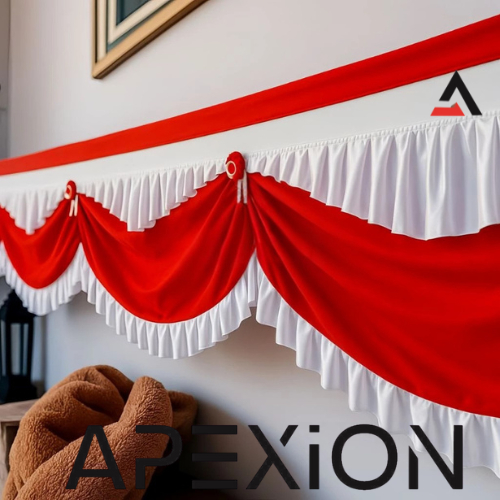 Background Merah Putih Poni Motif Rempel Cantik