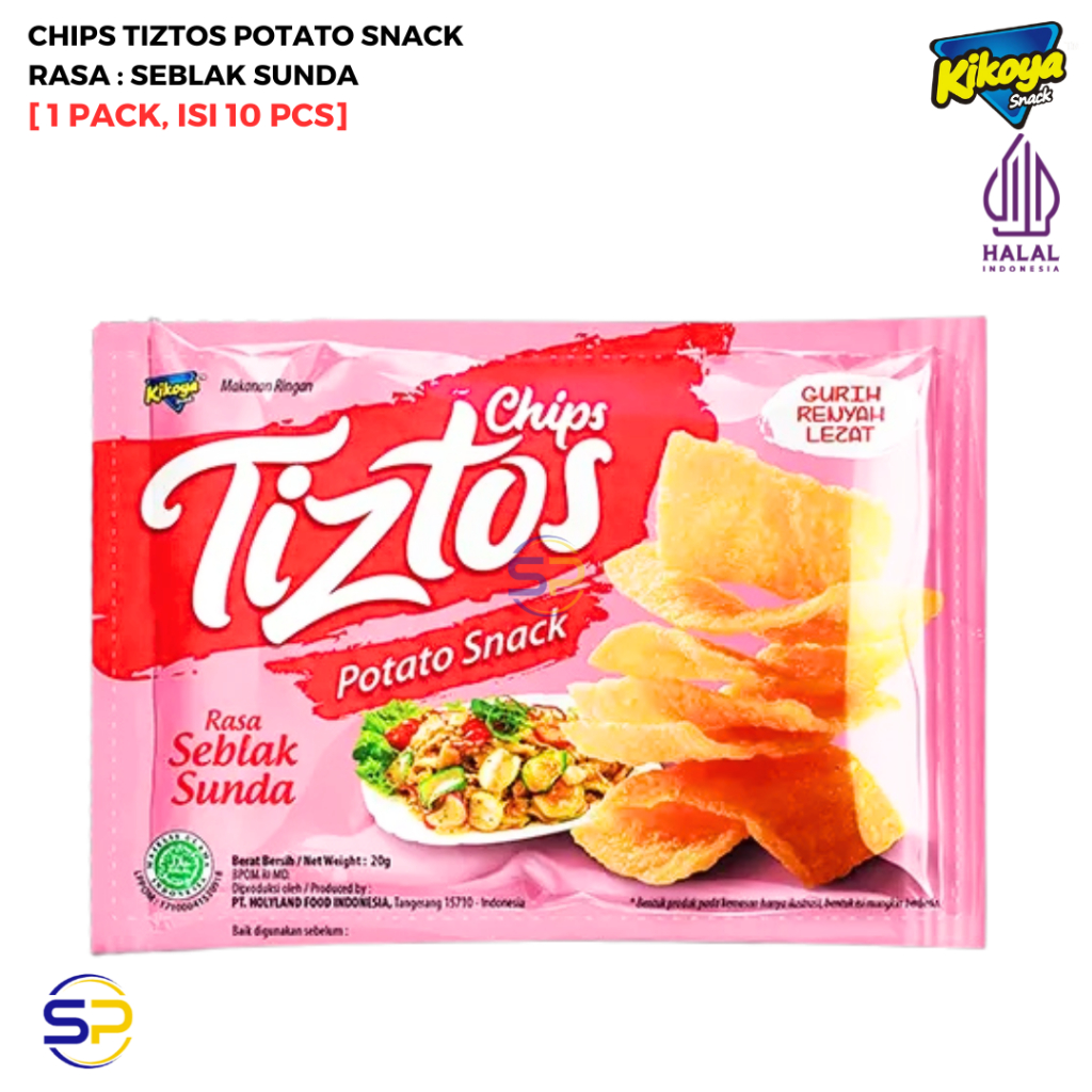 

KIKOYA SNACK Keripik Kentang Chips Tiztos Potato Snack [1 Pack, isi 10 Pcs]