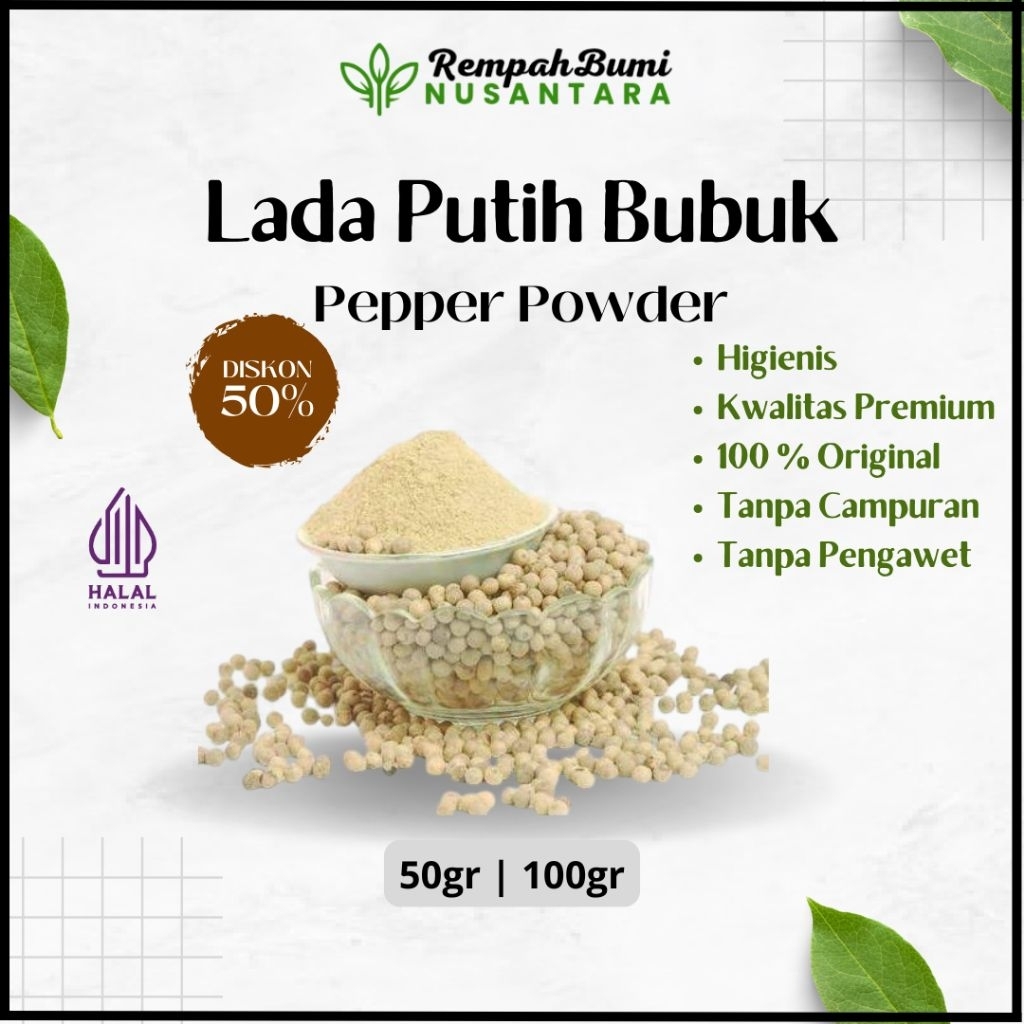 

100gr Lada Putih Bubuk 100% murni tanpa campuran