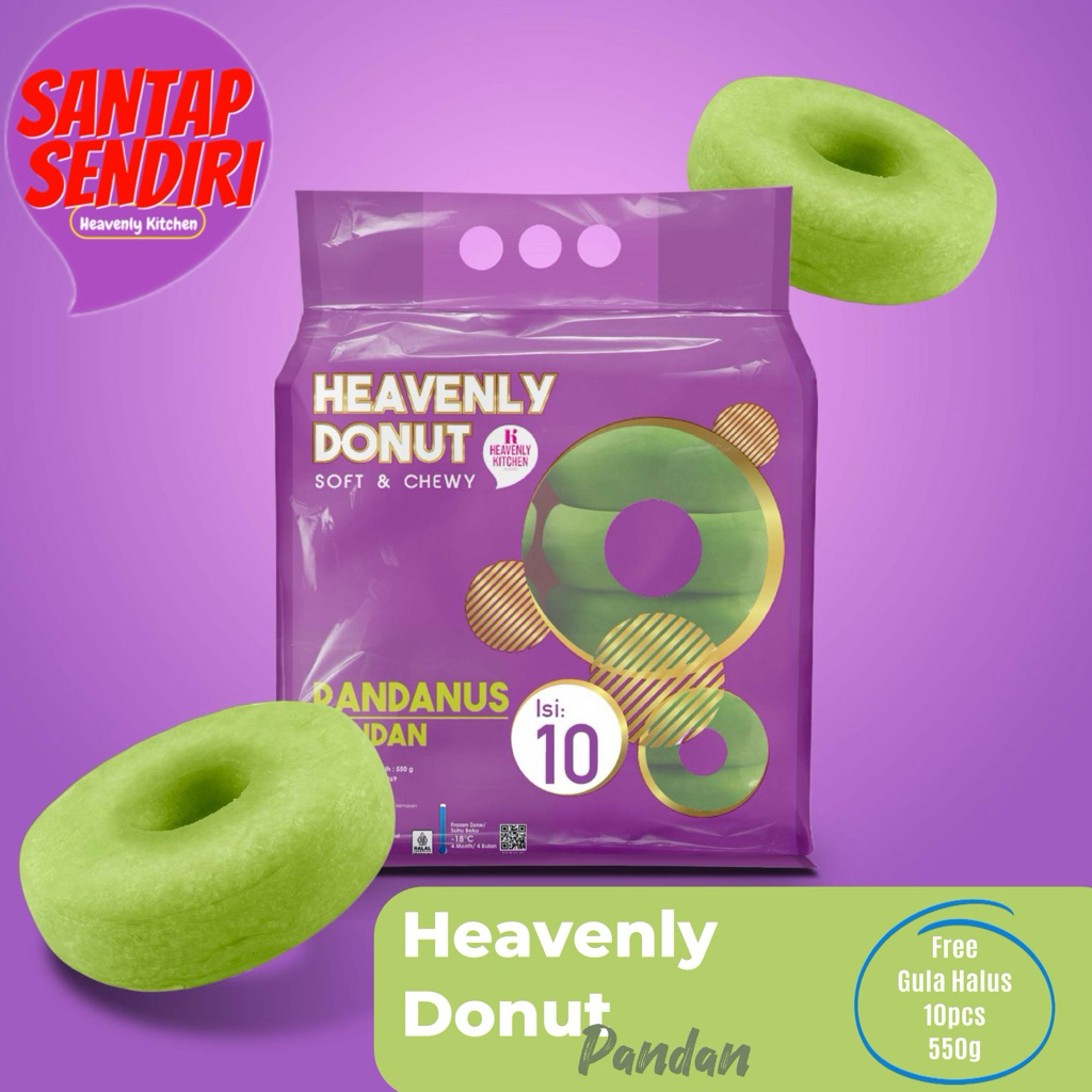 

Heavenly Kitchen Donat Pandan [1pack isi 10pcs]