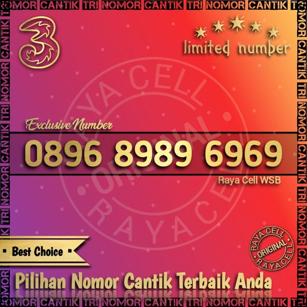 Nomor Cantik TRI Seri ABAB CDCD 8989 6969