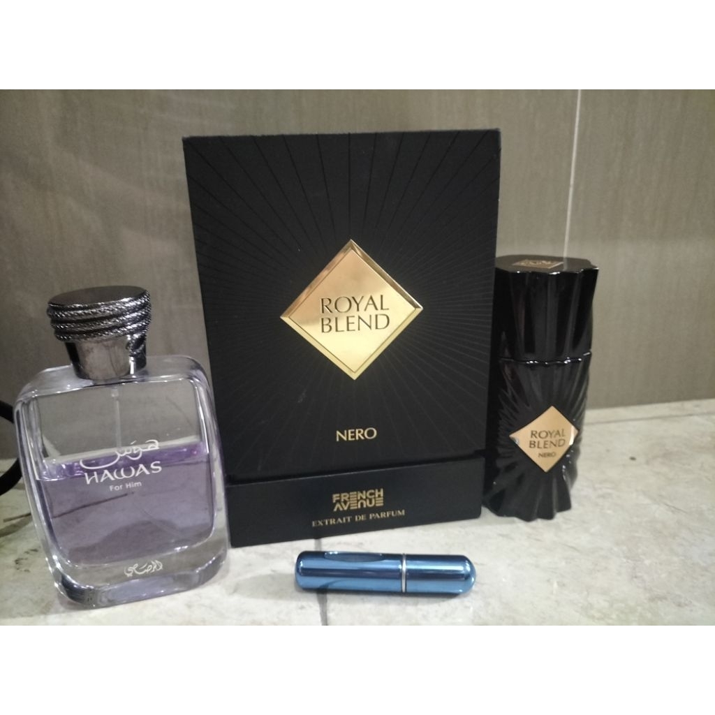 Preloved French Avenue Royal Blend Nero Free viral 5 ml Rasasi Hawas For Him. sisa sekitar 95%