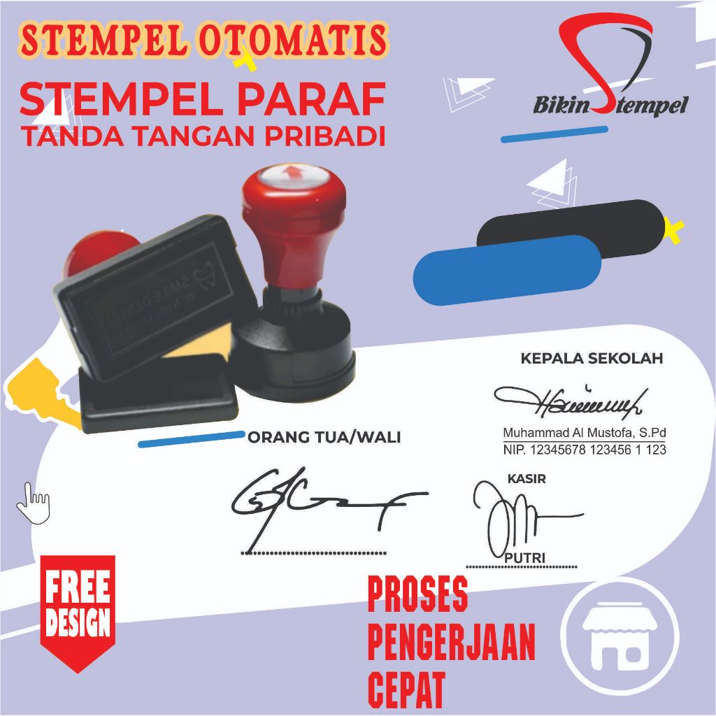 

Stempel Flash Custom Tanda Tangan Nama NIP TTD I Stempel Otomatis