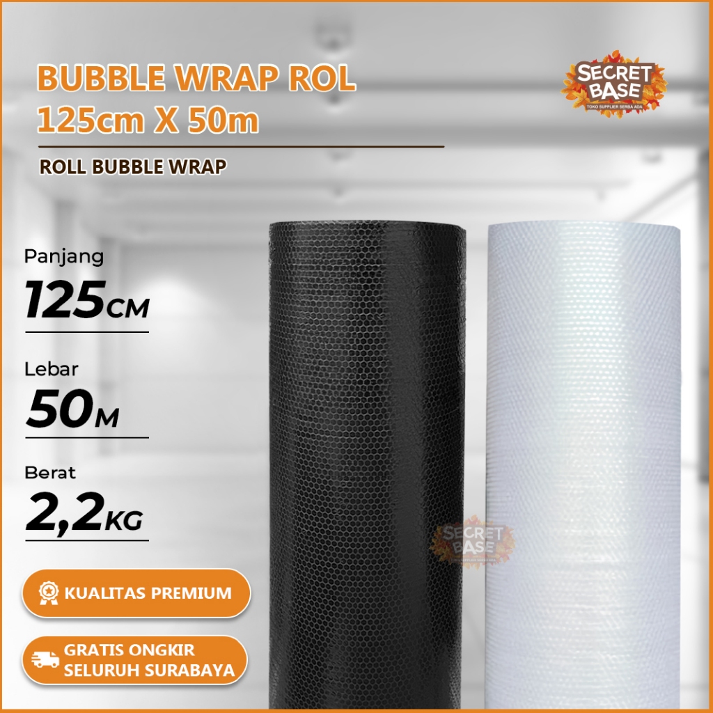 

(Gratis Ongkir) BUBBLE WRAP ROL 125cm X 50m - Bubblewrap Packing Tebal Kuat Murah Berkualitas