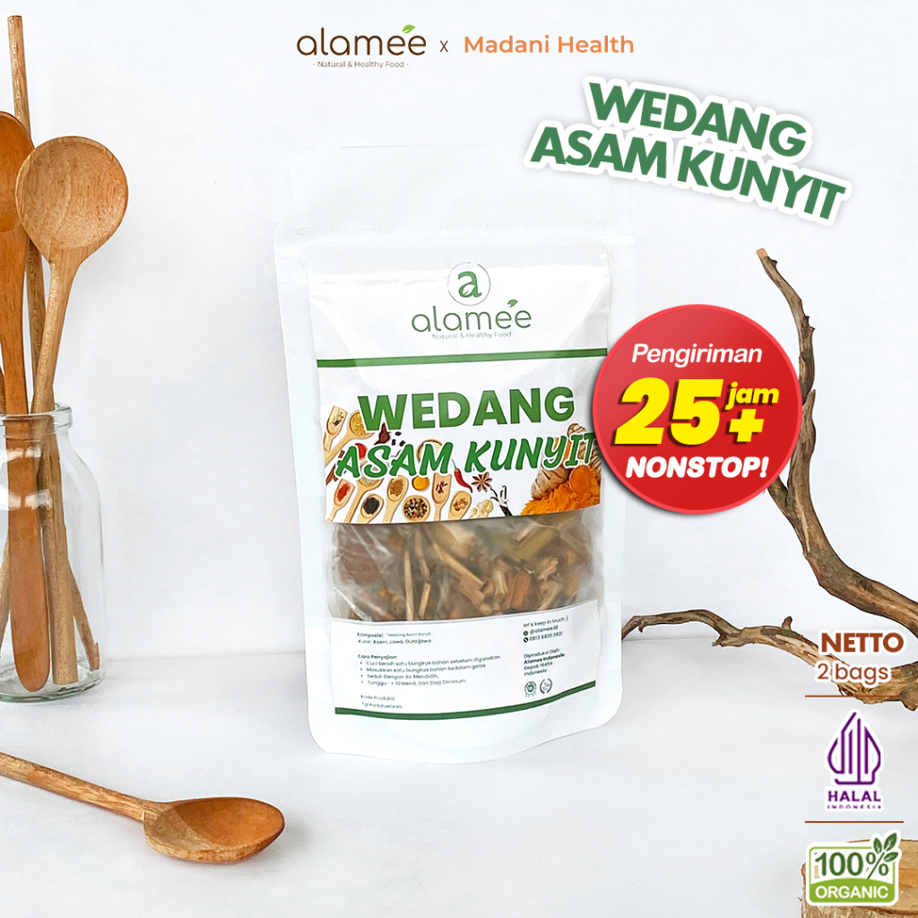 

ALAMEE Wedang Asam Kunyit Kunir Asem Asli Rempah Minuman Herbal Alami Langsung Seduh Lengkap Komplit