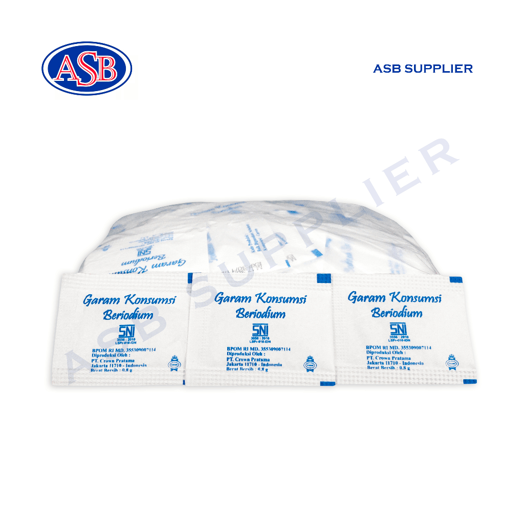 

Iodized Salt Sachet / Garam Beriodium Saset (250 Pcs)