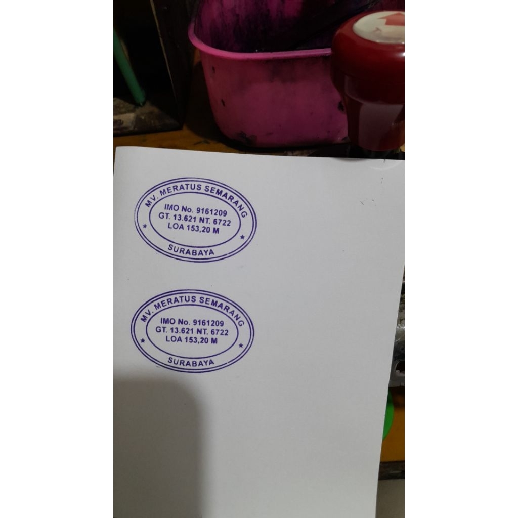 

Stempel otomatis, gagang oval