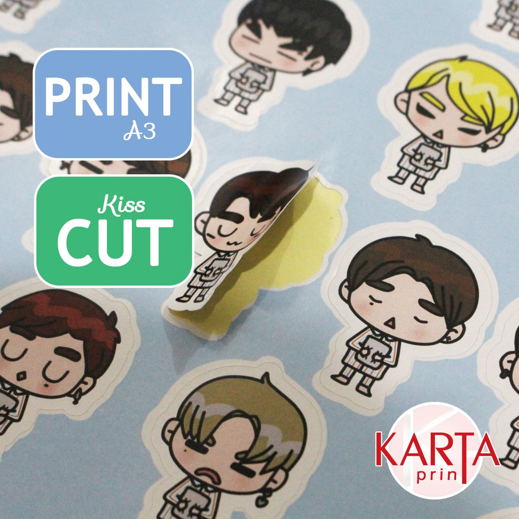 

Print/Cetak Stiker Custom Karakter Kiss Cut A3