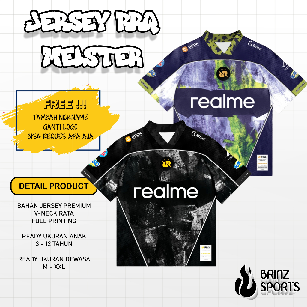 Jersey Kaos RRQ X MEISTER 2025 / Jersey RRQ Boxy / Jersey RRQ Oversize / Free Nickname & Nomor Pungg