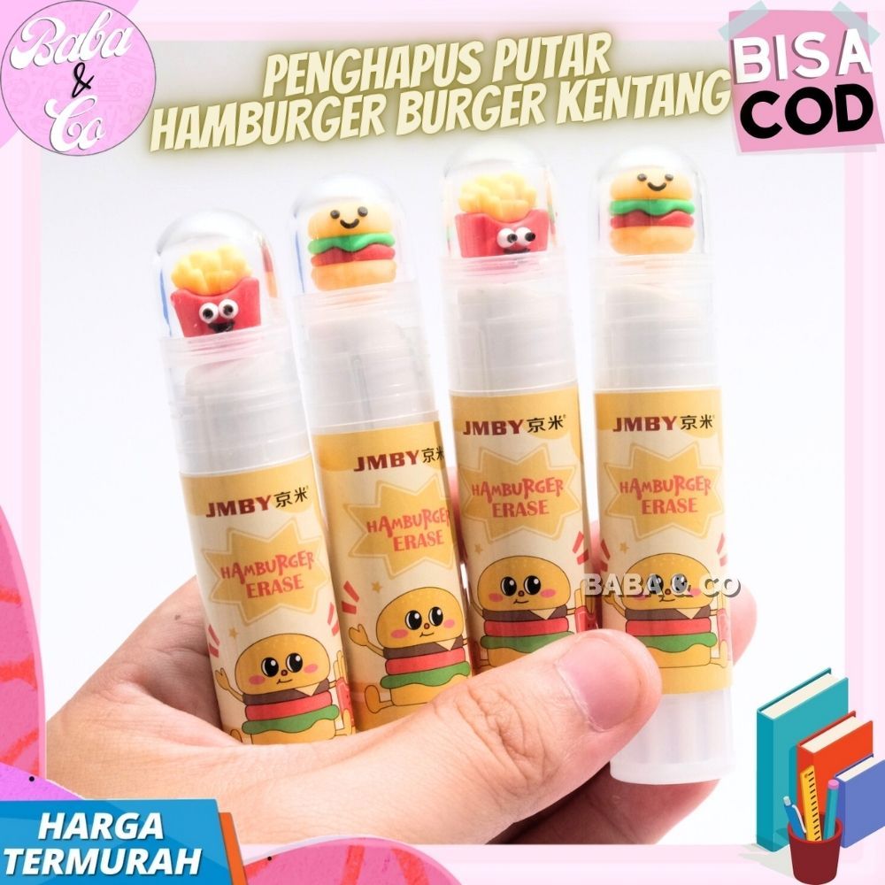 

PENGHAPUS BURGER FRIES PUTAR LUCU UNIK PENGHAPUS PUTAR LIPSTIK STICK BURGER KENTANG GORENG FRIES LUCU IMUT PENGHAPUS HIASAN FASTFOOD PENGHAPUS LIPSTICK BURGER