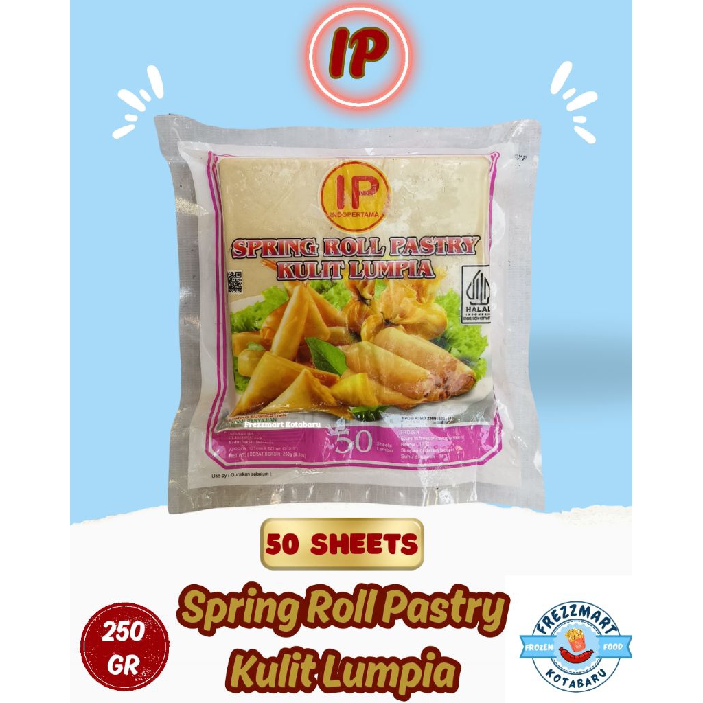 

IP Spring Roll Pastry Kulit Lumpia 250 GR 50 Sheets Lembar Frozen Food Frezzmart Kotabaru