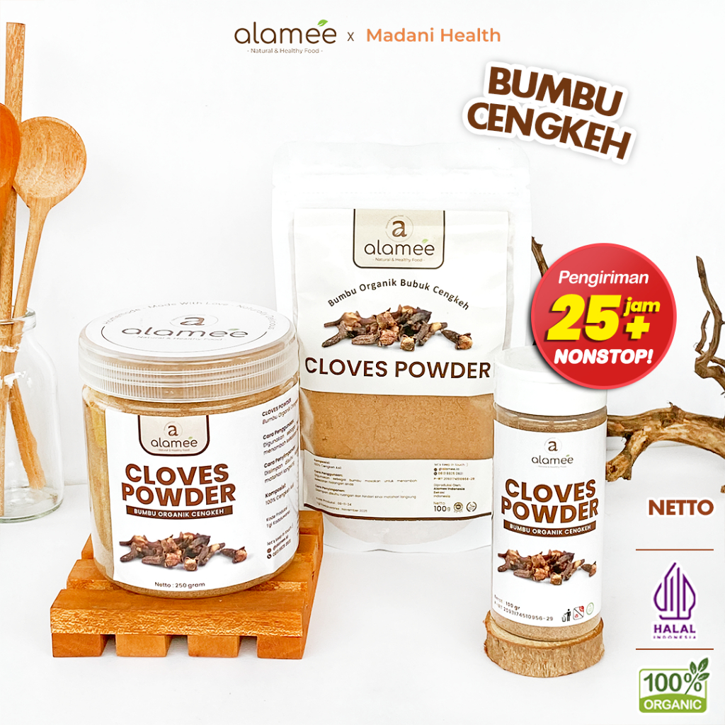 

ALAMEE Cengkeh Bubuk Clove Powder Ground Spice Murni Asli Tanpa Campuran Bumbu Organik 250g