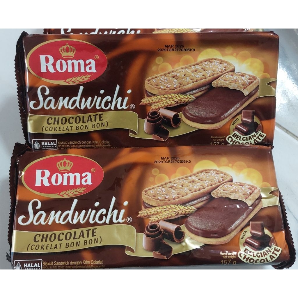 

KZ - Roma sandwichi coklat bisuit dengan krim coklat 157g