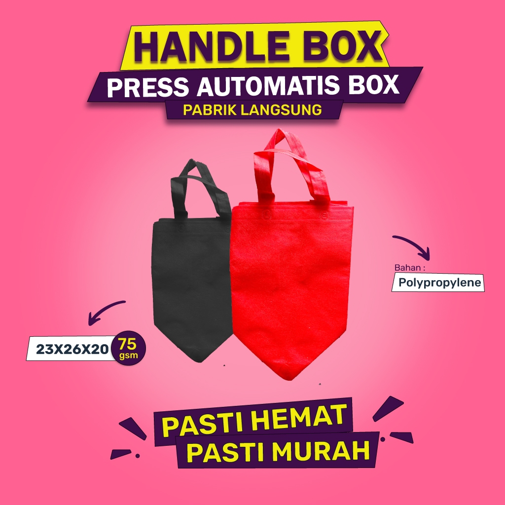 

Tas Spunbond Goodie Bag Tebal Tali Jinjing Tote Bag Suvenir (ISI 12 PCS-HBPA23)