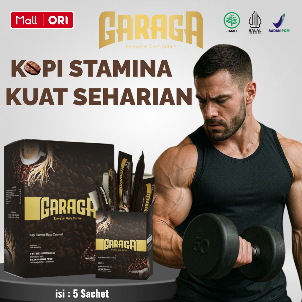 

KOPI GARAGA 1 Sachet Penambah Stamina Pria Tahan Lebih lama Extra Gingseng Peru Kopi Origanal BPOM & HALAL