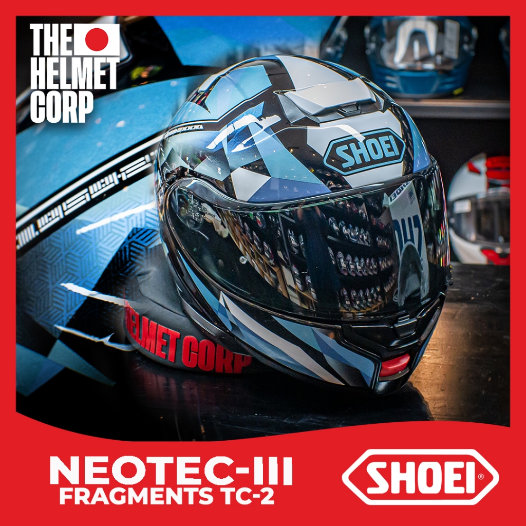 SHOEI NEOTEC 3 FRAGMENT TC-2 BLUE BLACK MODULAR HELMET ORIGINAL HELM SHOEI NEOTEC
