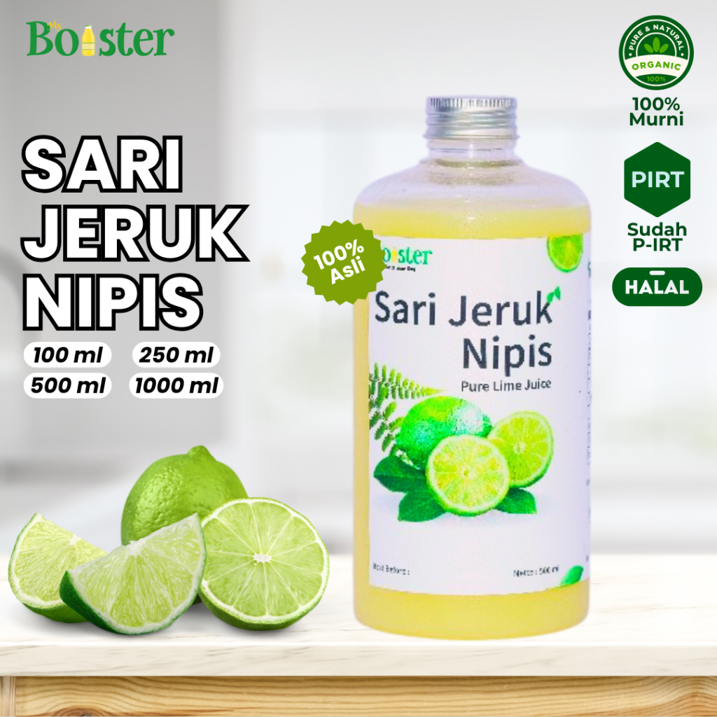 

MYBOOSTER SARI JERUK NIPIS FRESH MURNI 1000ML / PURE LIME JUICE TANPA GULA 500ML / JUS DIET DETOKS