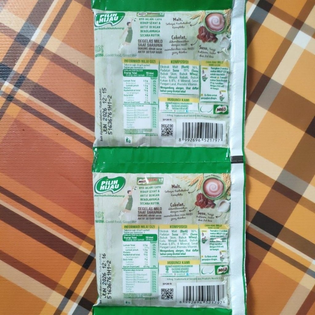 

Forcysn Susu Milo Activ Go 1 Renteng Renceng Isi 10 Sachet