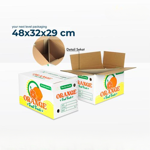 

Box Model Normal Kotak Packing Karton Double Wall Tebal Kotak Buah Warna Putih 48X32X29