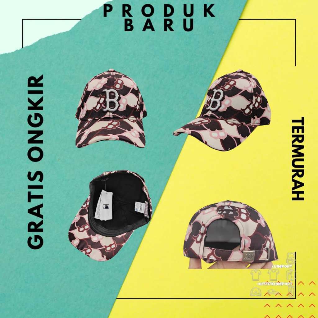 C-343 Topi Baseball MLB Argyle Monogram Ball Cap Boston Redsox