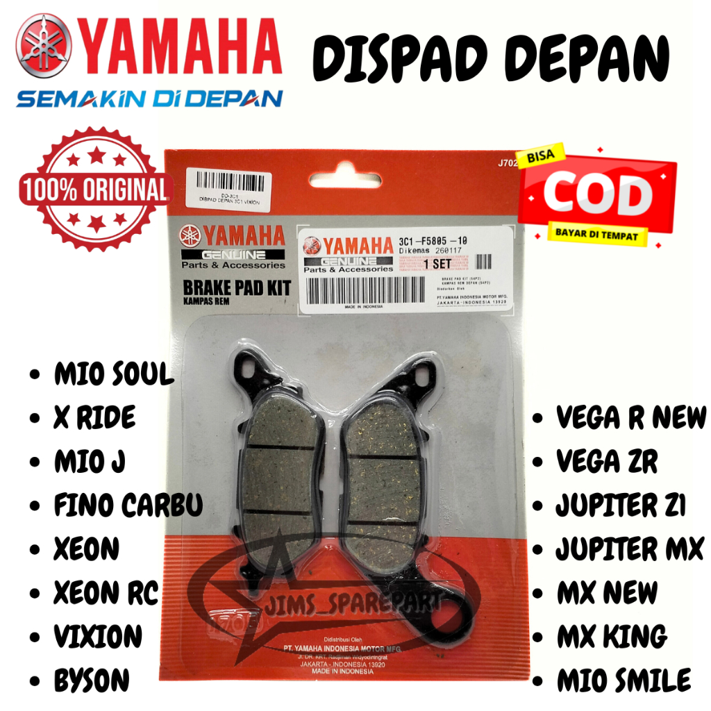 DISPAD DEPAN YAMAHA 3C1 MIO SOUL J SMILE X RIDE FINO KARBU XEON RC VIXION BYSON VEGA R NEW ZR JUPITE