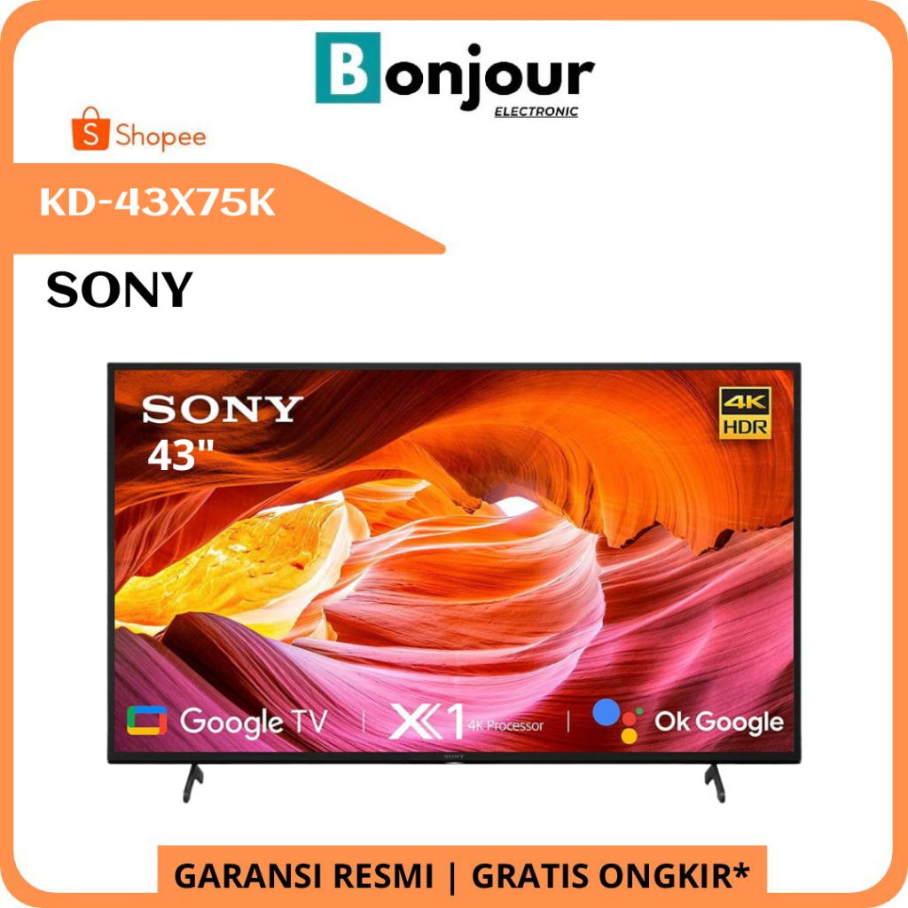 TV SONY BRAVIA 43 INCH KD-43X75K 4K ANDROID TV BRAVIA SONY 43X75K 43