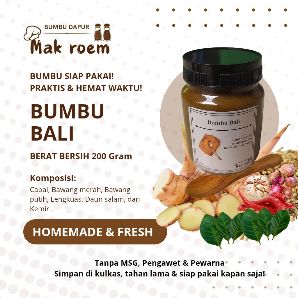 

By bumbu dapur mak roem, bumbu bali, bumbu masak premium, alami, non msg dan pengawet