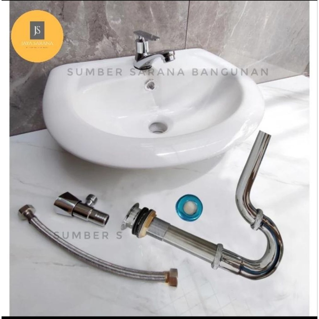 Paket Wastafel Cuci Tangan Afur Stainles Merk Volk Original 100%